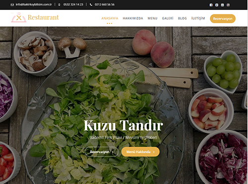 restaurant web tasarım